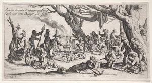 Las bohemias: el lugar de parada: la fiesta de las bohemias de Jacques Callot