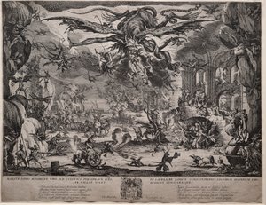 La tentación de San Antonio segunda versión, 1635 de Jacques Callot