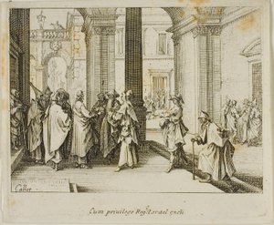El tributo al César, del Nuevo Testamento de Jacques Callot