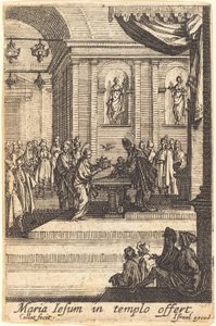 La Virgen Presenta a Jesús en el Templo, en o después de 1630 de Jacques Callot