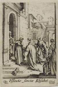La Visitación de Santa Isabel, de La Vida de la Virgen de Jacques Callot