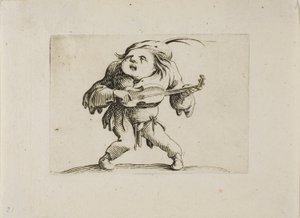 El hombre tambaleante tocando la guitarra, de Varie Figure Gobbi de Jacques Callot