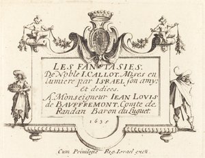 Página de título para "Las fantasías" de Jacques Callot
