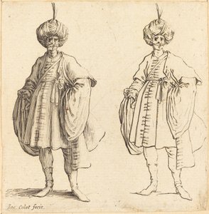 Dos Turcos Vestidos con Turbantes y una Pluma de Jacques Callot