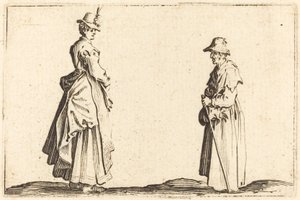 Dos Mujeres de Perfil, c. 1622 de Jacques Callot