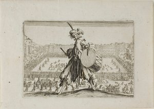 Vista de la Piazza S. Croce con Partido de Fútbol, de Los Caprichos de Jacques Callot