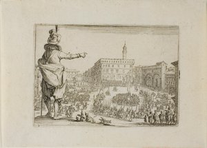 Vista de la Piazza Signoria, de Los Caprichos de Jacques Callot