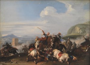 Escena de batalla con caballería turca de Jacques Courtois
