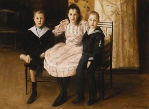 Henry Bernstein y su hermano y hermana, 1892