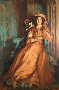 Retrato de Mabel Dodge Luhan 1879-1962 en la Villa Curonia cerca de Florencia, 1911 de Jacques Emile Blanche