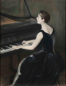 Retrato de la pianista Léontine Bordes-Pène 1858-1924, 1889-1890 de Jacques Emile Blanche