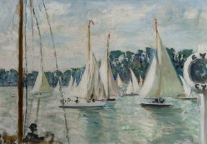 Yates de carrera en el Sena de Jacques Emile Blanche