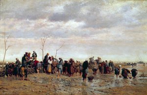 Las recolectoras de mar. Ostricultura: mujeres recolectan ostras en marea baja de Jacques Eugene Feyen