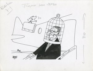 Le Figaro, sátira en blanco y negro de Jacques Faizant
