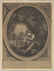 La partida del mensajero, siglo XVIII de Jacques Firmin Beauvarlet