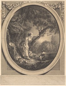 La Llegada del Correo de Jacques Firmin Beauvarlet after François Boucher