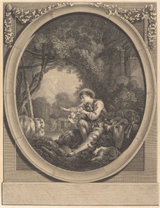La partida del correo de Jacques Firmin Beauvarlet after François Boucher