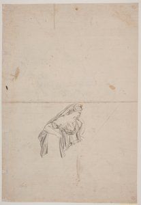 Estudio para figura femenina afligida de Jacques Francois Joseph Saly