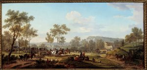Una carrera en las cercanías de Longchamps de Jacques Francois Joseph Swebach