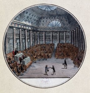 Golpe de estado del Tercer Estado: “Los diputados de las Comunas se formaron solos en la Asamblea Nacional, contra los deseos de los diputados de la Nobleza y el Clero que se mantenían en dos cámaras el 17 de junio de 1789” Grabado de Jacques-Francois Jose de Jacques Francois Joseph Swebach