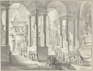 Funeral en un interior clásico fantaseado de Jacques François Blondel