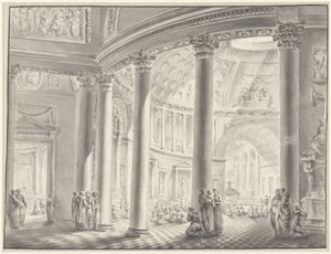 Interior de una iglesia con cúpula