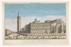 Vista de la Catedral de Sevilla Gde. rue de Sevilla (título sobre objeto) de Jacques Gabriel Huquier