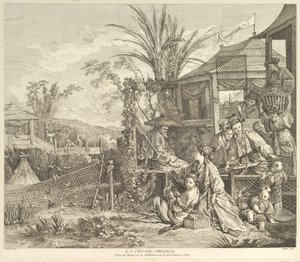 La Caza China, de Chinoiseries, después de 1743 de Jacques Gabriel Huquier
