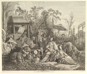 El Jardín Chino, de Chinoiseries, después de 1743 de Jacques Gabriel Huquier