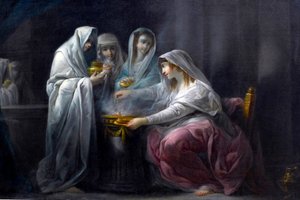 Les Vestales: detalle. Siglo XIX (óleo sobre lienzo) de Jacques Gamelin