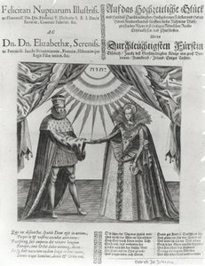 Un panfleto sobre la boda de Federico V, Elector Palatino, y la Princesa Isabel de Inglaterra, 1613 de Jacques Granthomme