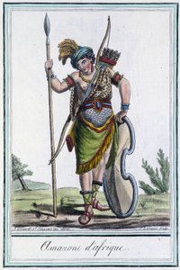 Amazona de África - en "Encyclopedia of Travels" de Grasset St Sauveur, ed. 1796 de Jacques Grasset de Saint Sauveur