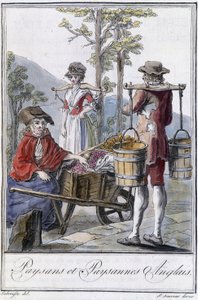 Campesinos ingleses - en "Encyclopedia of Travels" de Grasset St Sauveur, ed. 1796 de Jacques Grasset de Saint Sauveur