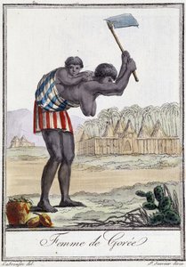 Mujer de Gorée (Senegal) - en “Enciclopedia de Viajes” de Grasset St Sauveur, ed. 1796 de Jacques Grasset de Saint Sauveur