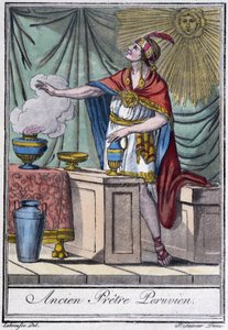 Antiguo sacerdote peruano (inca) - en "Enciclopedia de Viajes" por J. Grasset-Saint-Sauveur, París de Jacques Grasset de Saint Sauveur