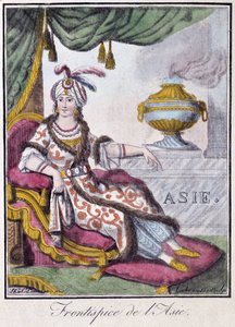 Frontispicio de Asia - en "Enciclopedia de Viajes" por Grasset St Sauveur, ed. 1796 de Jacques Grasset de Saint Sauveur