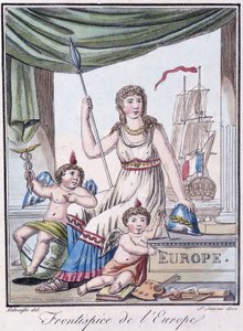 Frontispicio de Europa - en "Enciclopedia de Viajes" por Grasset St Sauveur, ed. 1796 de Jacques Grasset de Saint Sauveur