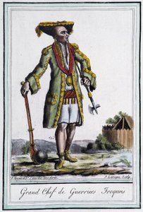 Gran jefe de los guerreros iroqueses - en "Encyclopedia of Travels" de Grasset St Sauveur, París