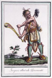 Iroqués "yendo al descubrimiento" - en "Enciclopedia de Viajes" por Grasset St Sauveur, París