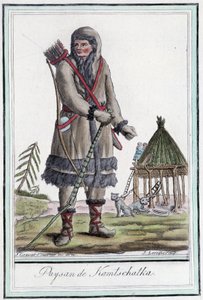 Campesino de Kamchatka - en “Encyclopedia of travels” de Grasset St Sauveur, París de Jacques Grasset de Saint Sauveur
