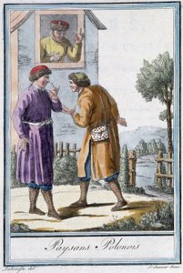 Campesinos polacos - en “Encyclopedia of Travels” de Grasset St Sauveur, ed. 1796 de Jacques Grasset de Saint Sauveur