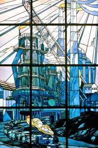 Nancy (departamento 54), Art Nouveau, vitrales de Jacques Gruber (1870-1936), en la sede de Pont a Mousson, av. de la liberación