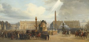 El carruaje fúnebre de Napoleón cruza la Place de la Concorde, 15 de diciembre de 1840