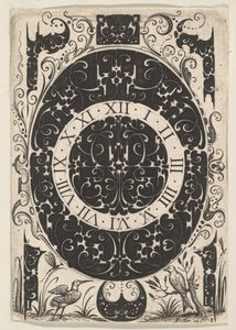 Caja de reloj ovalada con pájaros y motivos más pequeños, ca. 1614-19