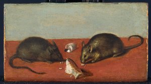 Ratones, c.1600 (óleo sobre madera de roble) de Jacques II de Gheyn