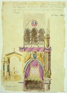 Proyecto para la Decoración de Notre Dame para el Bautismo del Duque de Burdeos de Jacques Ignace Hittorff