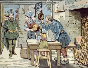 Enrique IV, Rey de los Pobres que quiere que todos sus súbditos tengan un pollo para la cena del domingo, c.1900 de Jacques Marie Gaston Onfray de Breville (Job)