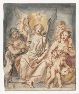 La justicia, sentada entre la fe y el amor de Jacques Jordaens