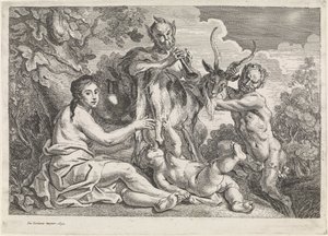 El niño Júpiter es alimentado por la cabra Amaltea de Jacques Jordaens