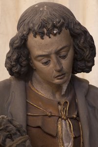 San Juan Evangelista (yeso pintado) de Jacques Jubert